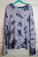 Athleta Girl Beachy Crewneck Sweatshirt Medieval Violet Thumb Loops Sz XL/14 LN