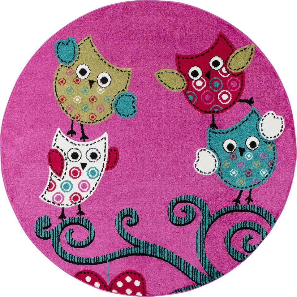 Teppich Kinderzimmer, Kinder-Baby Teppich süßes Eule muster Lila Pflegeleicht - Bild 3 von 4
