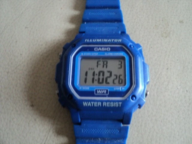 Casio F 108 WH 3224 BLUE Quartz Watch Working Fine eBay