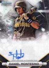 Daniel Montesino signed Baseball Card (Padres) 2023 Bowman Sterling #PADM