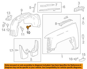 Parts N Go 2007-2013 Chevy Silverado 1500 Fender Liner Passenger Side RH Splash Guard 22779790 GM1249183