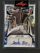 2023 Leaf Metal Padres China Zack Qin RC - SP 1/1 Proof Earth Wave Rookie Auto