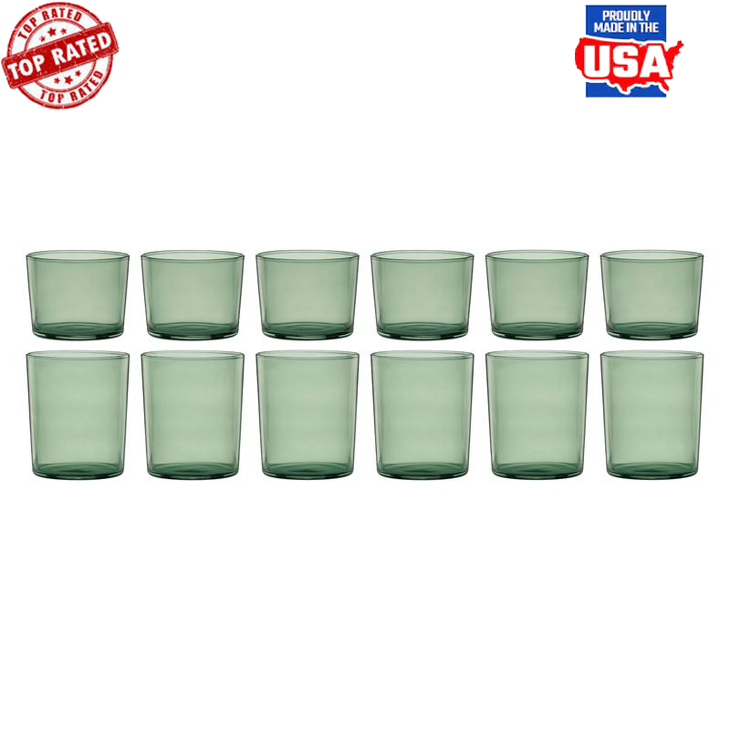 12-Piece Stackable Glass Set 16oz & 10oz Dishwasher Safe Durable