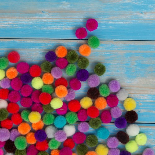 Pompons klein bunte Pom Pom Kugeln mini Pompom Bommel zum Basteln 1cm 1000er Set - Bild 3 von 3