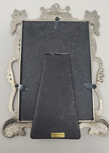 VTG Scroll Pewter Bronze Finish Floral Ornate Picture Frame Easel Back 3 1/2 x 5 - Picture 6 of 10