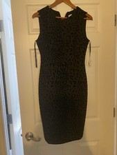 calvin klein size 8 black lepard dress