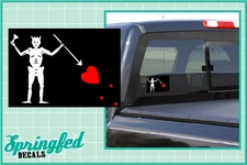 BLACK BEARD'S JOLLY ROGER Pirate Flag Vinyl Decal Car Truck Sticker CUSTOM SIZES