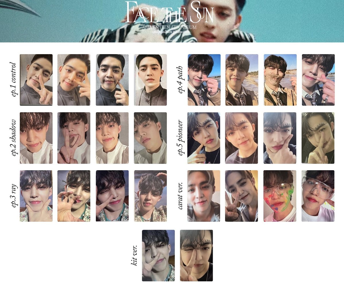 SEVENTEEN S.COUPS Face the Sun Official Photo card ver