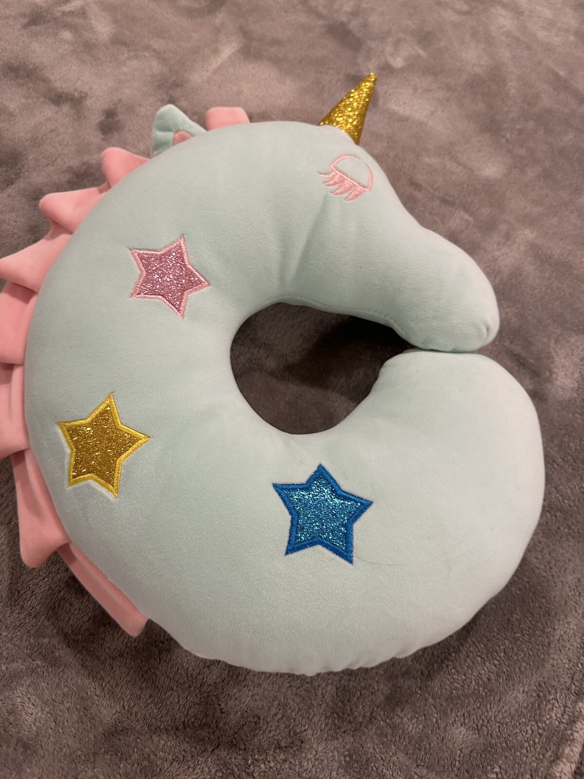 Homoyoyo Soft Pony Cushion Neck Pillow for Toddler Travel Comfort