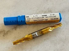 NIAGARA CUTTER 1/4" x 3/8" x 5/8"LOC 4FL CC DE TIN COBALT DOUBLE END MILL #56080