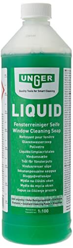 UNGER FR100 Window Cleaning Liquid Soap - Smear Free Window Glass Cleaner 1L -