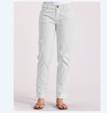FRESH PRODUCE NWT Size M White SAFARI ANKLE PANT stretch beach casual