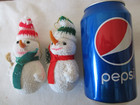 Vintage Lot of 2 Snow Coated Hollow Plastic SNOWMEN w/ carrot nose Christmas — photo 7