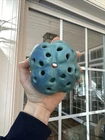 Vintage Aqua Blue Signed Van Briggle 25 Hole Flower Frog Pottery