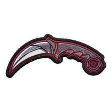 Parche cuchillo garra táctico mortal Karambit, parches de armas