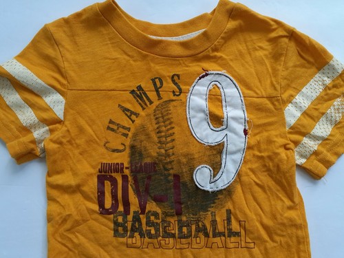 Cherokee Jungen T-Shirt Gelb Baseball Kurzarm Größe 5T - Bild 2 von 12