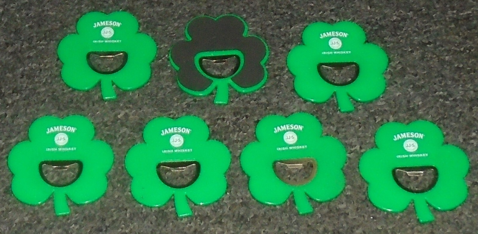 Jameson Irish Whiskey Shamrock Bottle Cap Opener Lot of 7 New Loose