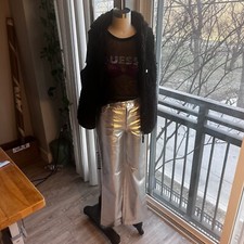 MNG Silver Metallic Trousers; 2