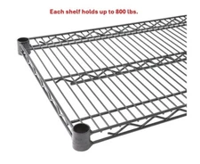 Black Epoxy Coated Wire Shelving Section 24" widths 7 sizes available Sureshelf