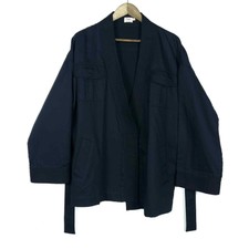 Faherty Womens Jacket Small Black Organic Cotton Wrap Front Tie Belt Coat