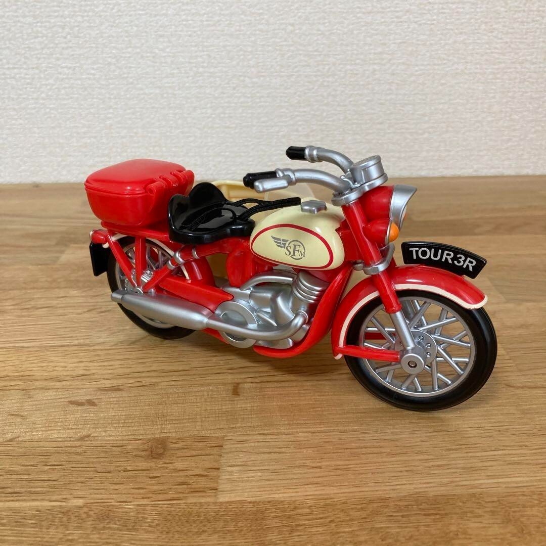 【新品•未使用】シルバニア⭐️Motorcycle and Sidecar⭐️ Sylvanian Families Motorcycle & Sidecar Raccoon Doll Used