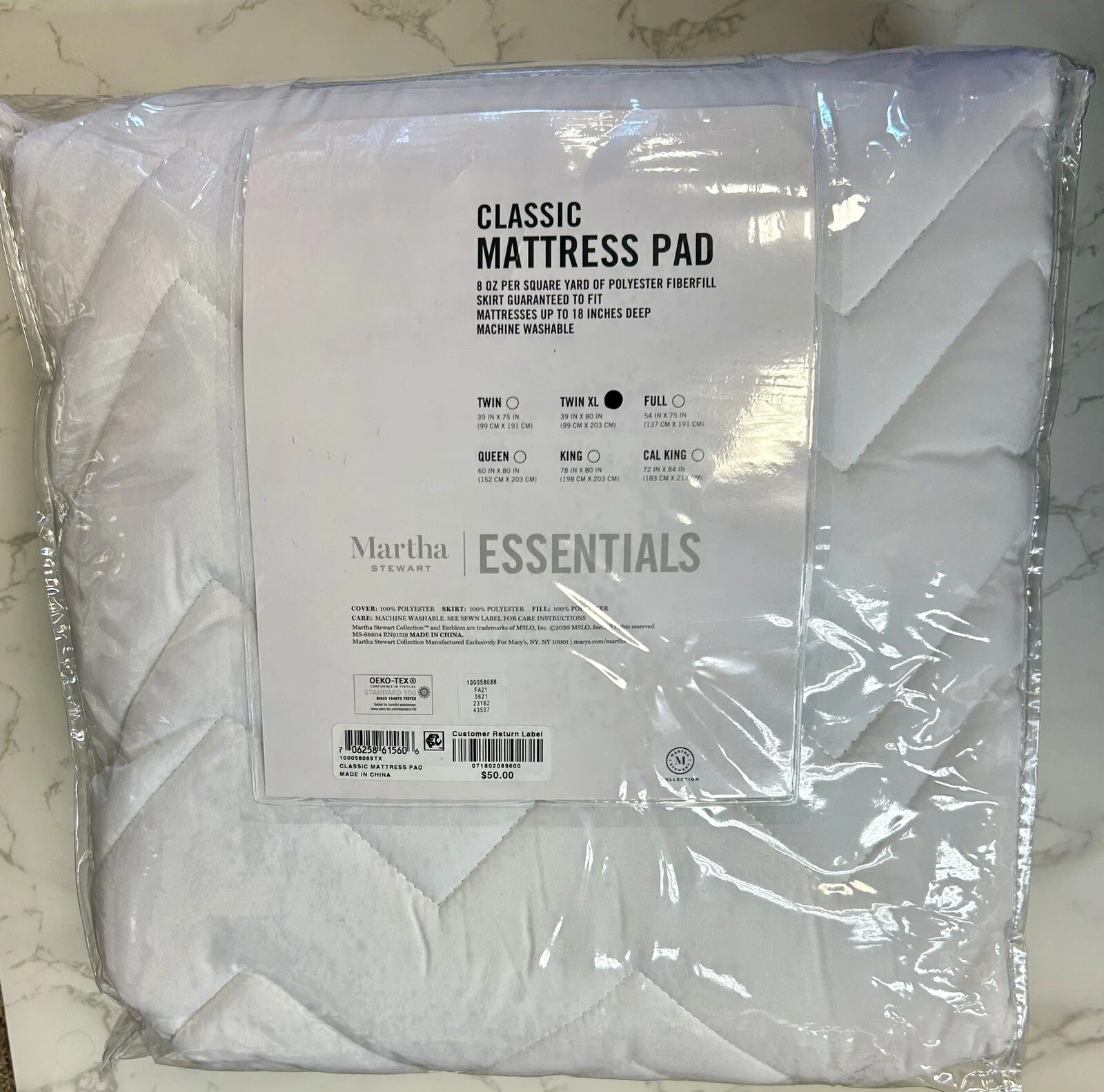 Classic Mattress Pad Size XL