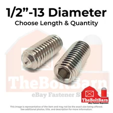 1/2"-13 Stainless Steel Cup Point Allen Socket Set Screw (Choose Length & Qty)