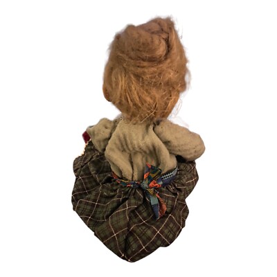 Vintage Knitting Granny Grandma Handmade Doll Sitting Squishy Face