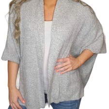 Ann Taylor LOFT Gray Oversized Cardigan One Size Pockets