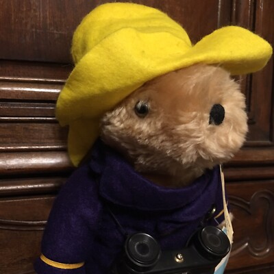 EDEN 1981 Plush PADDINGTON BEAR Purple Coat Binoculars Loafers