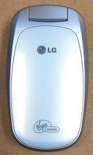 LG Aloha LX140 - White and Silver  Virgin Mobile  Very Rare Flip Phone