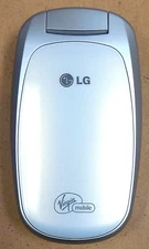 LG Aloha LX140 - White and Silver ( Virgin Mobile ) Very Rare Flip Phone