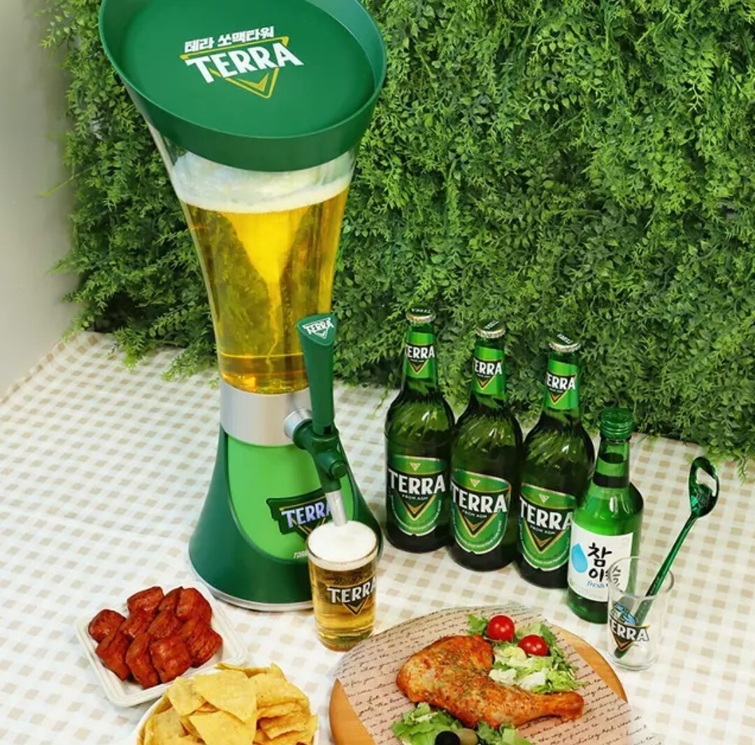 Terra Soju Beer Tower Somaek Maker Dispenser Real carbonated