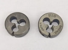 2 BTS 8-40 NS Round Dies 13/16" OD Screw Adjustable Die Carbon Steel Japan