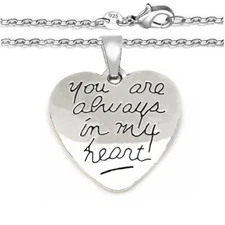 925 Sterling Silver Women's 18" Necklace With Always In My Heart Pendant