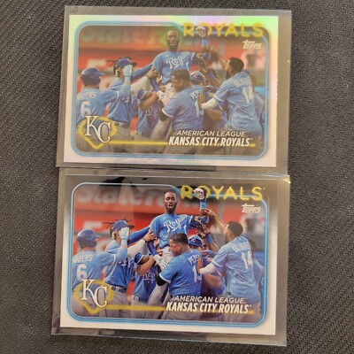 KANSAS CITY ROYALS 2024 TOPPS TEAM CARD LOT #514 CELEBRATING WIN Silver