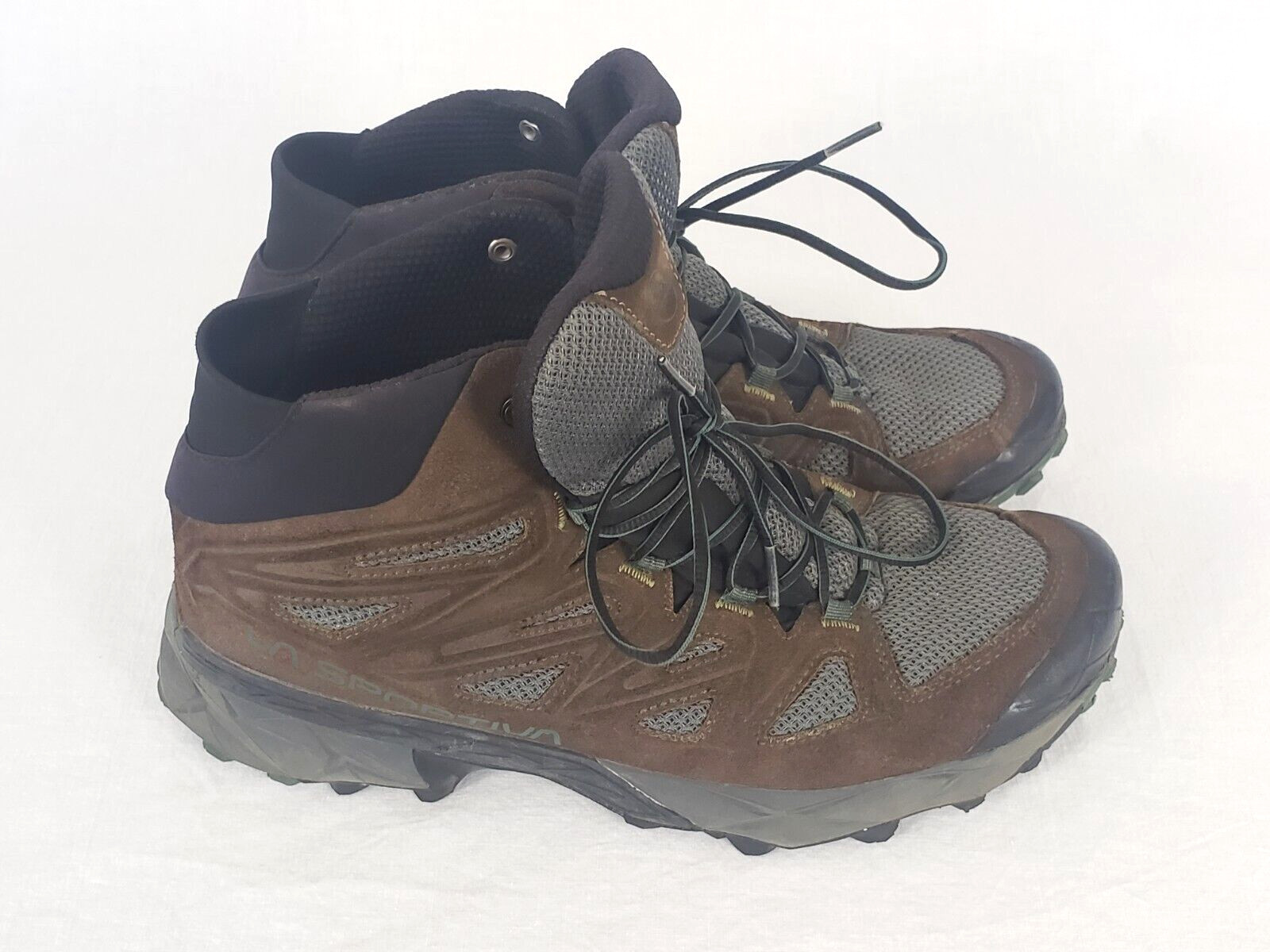 LA Sportiva 11.5 Gamuza Cuero Botas Senderismo Senderismo Marrón Encaje