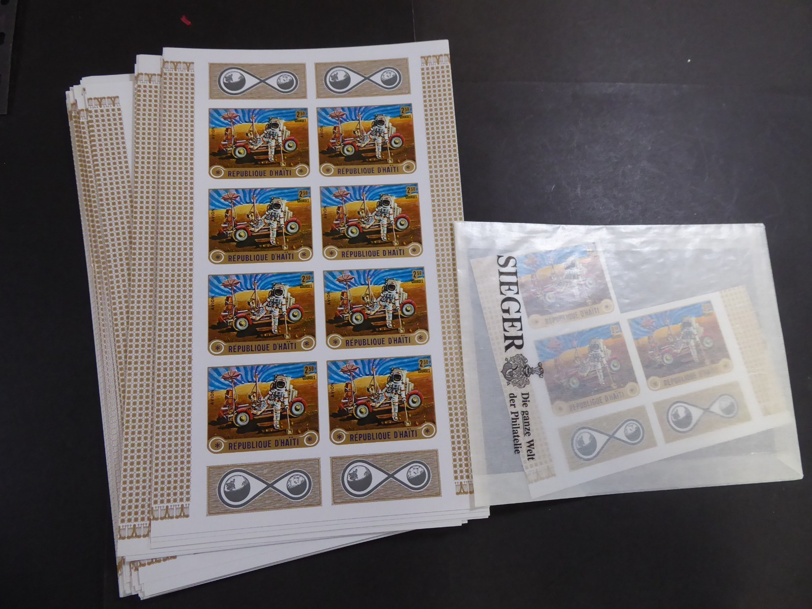 HAITI, imperforated  Cinderella space stamps, the "SIEGER" archive, GIGANTIC!