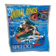 Vintage 2001 Speedo Green Swim Animal Rings 20" New 