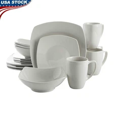 Zen Buffet 16 Piece Dinnerware Set Porcelain Microwave Safe Elegant Tableware US