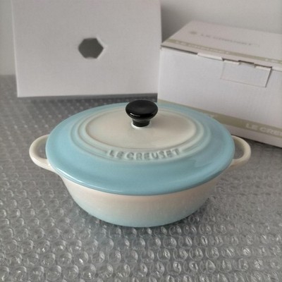 Le Creuset Cocotte Mini Oval Pulver Blau Selten Kochgeschirr Gebraucht