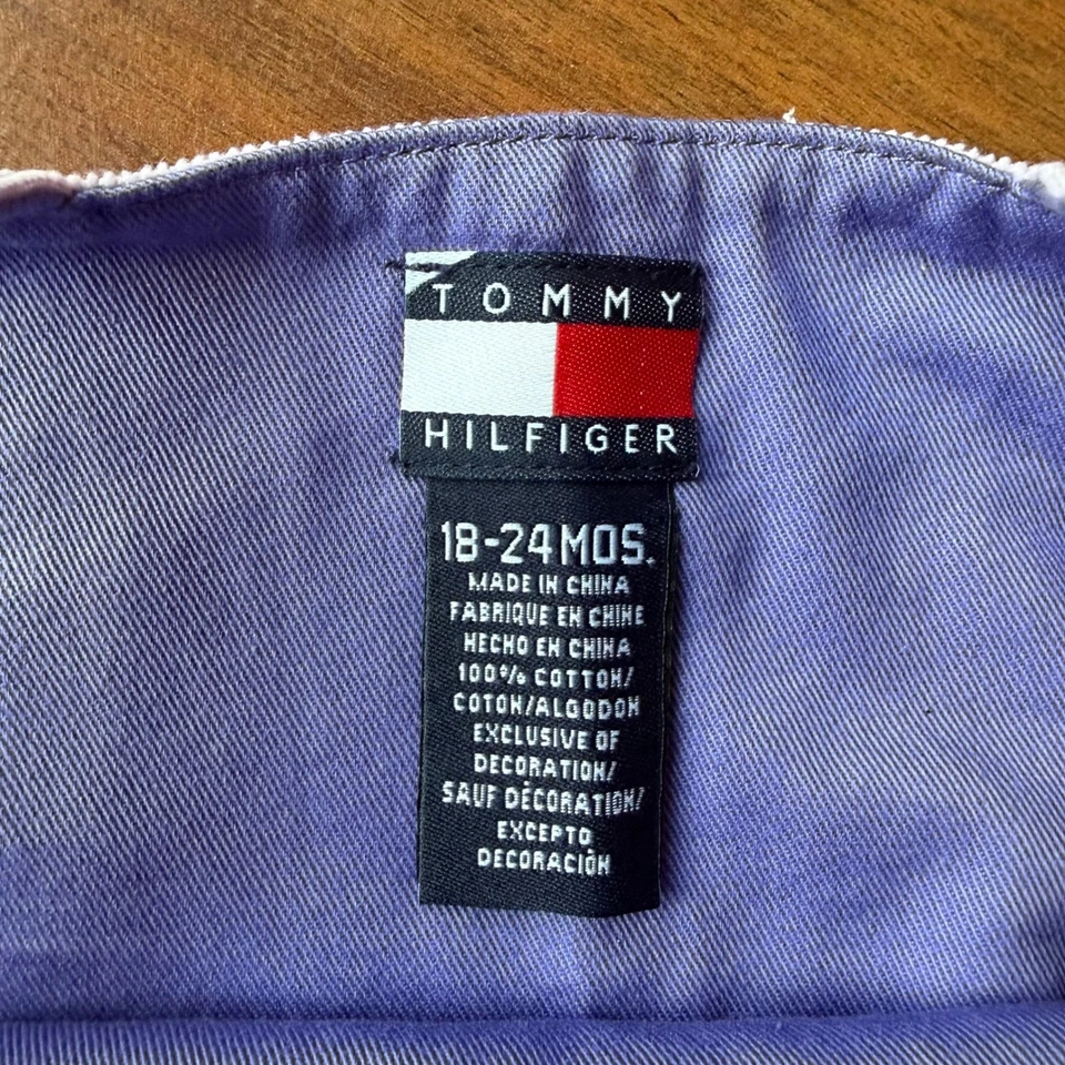 Tommy Hilfiger Corduroy Jumper Dress Heart Pockets Purple Toddler Girl - Image 4 of 4