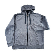 Men's Under Armour Coldgear Dark Gray Zip Up Jacket Hoodie Size Large - EUC