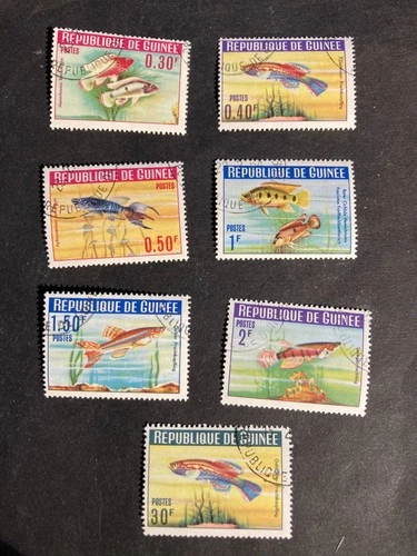 Guinea 1964 Lot Fish Stamped