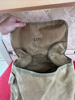 WWII USMC Musette Bag - WW2 MARINE CORPS Haversack Bag - RARE WW2