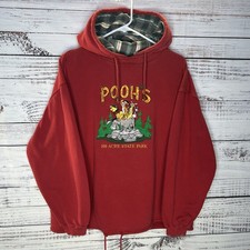 Vtg Disney Winnie The Pooh 100 Acre State Park After Hood Hoodie Women  s Large