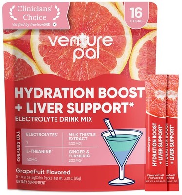Venture Pal Hydration Packets + Liver Support- Liquid Daily IV Electrolyte Po...