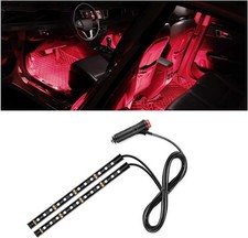 USB Car LED Strip Light RGB Interior Ambient Neon Under Dash Light Red 12V
