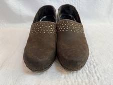 Dansko Brown Leather Clogs Studded Shoes Women  s Size 39 US 8.5 9