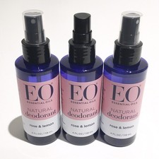 EO Deodorant Spray Rose Lemon Plant Based No Aluminum 4oz 3 pack Essenital Oil